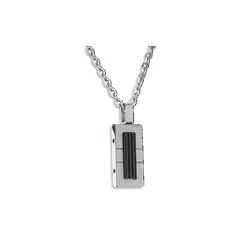 RB necklace EMPREINTE 9x19mm bic IP black/satined steel