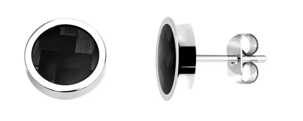 RB Steel and Carbon Earrings MERCURY Ø8mm