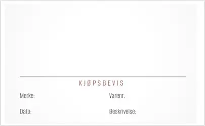 Kjøpsbevis / 85 x 55 mm [25]