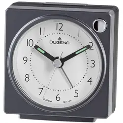 DUGENA Vekkerur /6x7/Sweep/Beep alarm/Snooze/Lys/Mørk Grå
