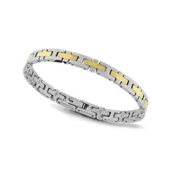 RB bracelet  EMPREINT6mm bic IPgold/satined steel 20,5cm