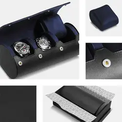 Roll 3 watches BOUVERET - Black/Blue inside