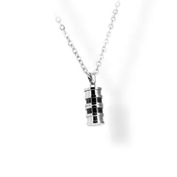 RB Pendant Polished steel GENTLEMAN 8x16mm Bicolor IP Black