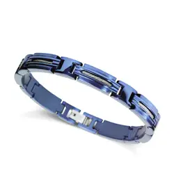 * RB Bracelet Steel/Cable MARINA 8mm Bicolor IP blue 21cm