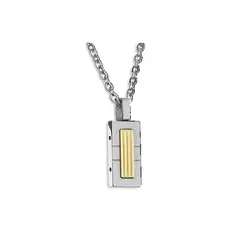 RB necklace EMPREINTE 9x19mm bic IP gold/satined steel