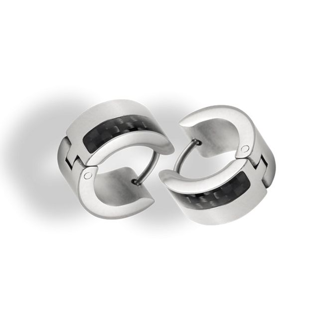 RB Earrings MERCURY 7mm Steel+carbon Ø 9mm