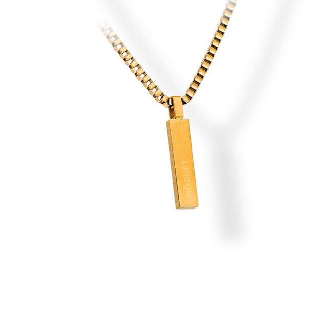 * RB Pendant Satined steel PURE 8x25mm IP Gold