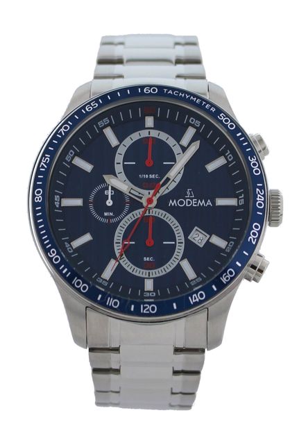 Modema MD6007.01 Ø44 Stål/Chrono/Blå skive/Stål lenke