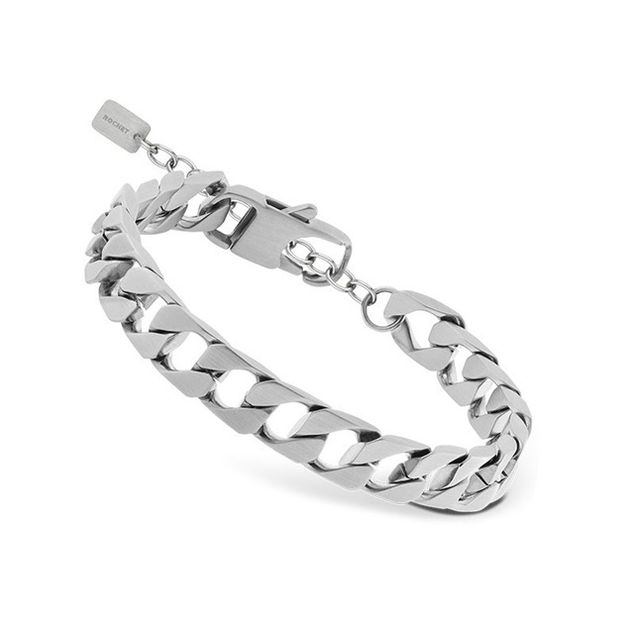 RB Bracelet Satined FORGE 9mm SS squared links 22cm