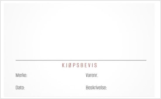 Kjøpsbevis / 85 x 55 mm [25]