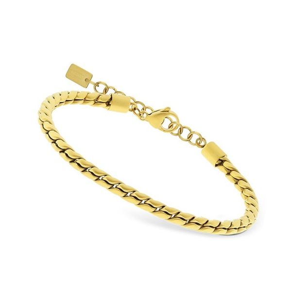 RB Bracelet Satined IPGold COBRA 4,8mm links 21cm+5cm