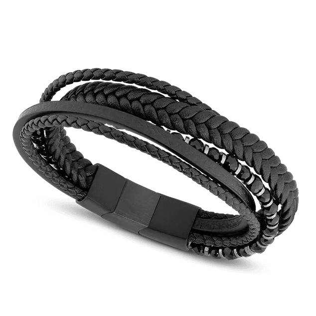 RB Bracelet ENDOR 13mm black agathes beads