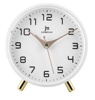 JM vekkerur/stigende beep/snooze/lys/sweep/hvit
