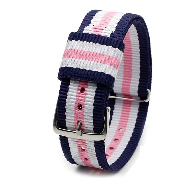 * 14mm Nylon Blå-Hvit-Rosa/Stål