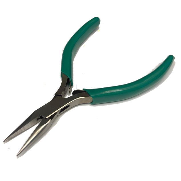 Flat nose pliers, with smooth plastic jaws, Green