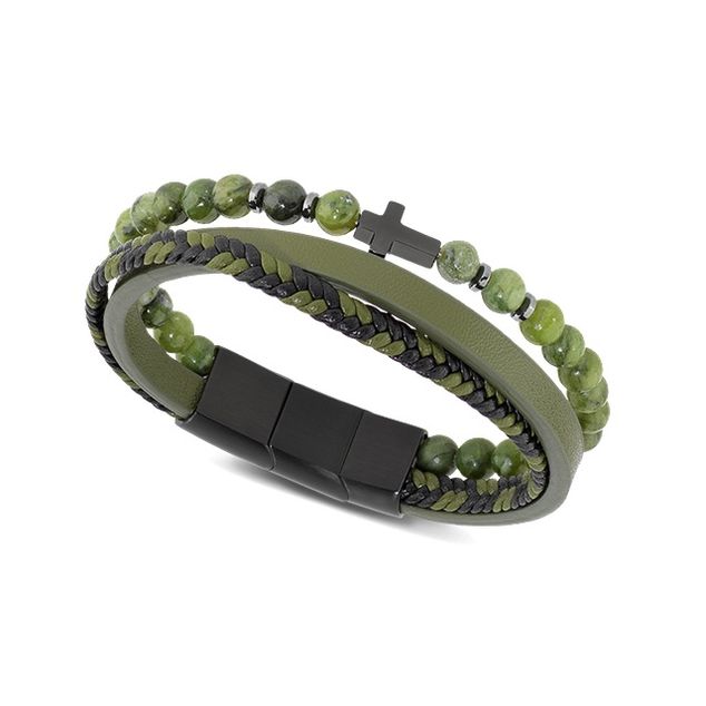 RB Mystéres 12mm green jasper bead bracelet