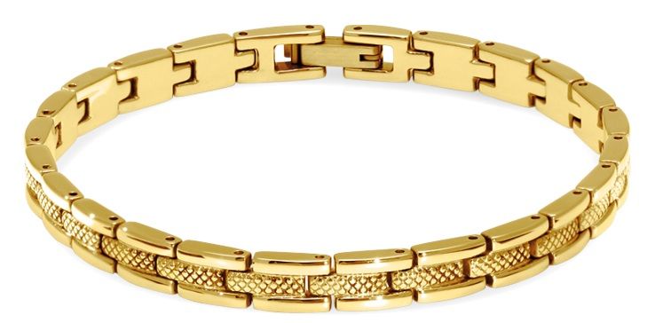 RB Bracelet Steel SANTORIN 6mm IP Gold 21cm