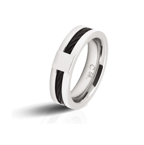 RB Ring Steel/Cable CABESTAN Ø60 Bicolor IP Black 0,6cm