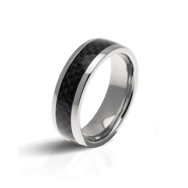 RB RING HYBRID SS/CARBON BLACK Ø58 Acier 8mm