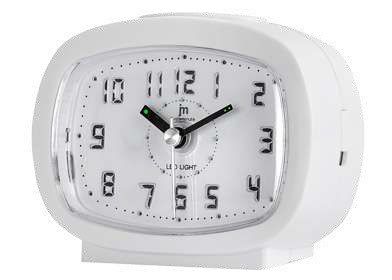 JM vekkerur/stigende beep/snooze/lys/sweep/hvit