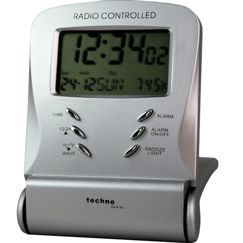 * Technoline digi-reisevekkerur/RC/temp/kalender/lys