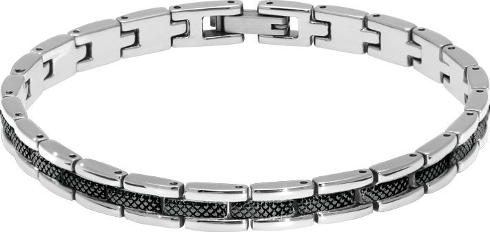 RB Bracelet Steel SANTORIN 6mm Bic IP Black 21cm