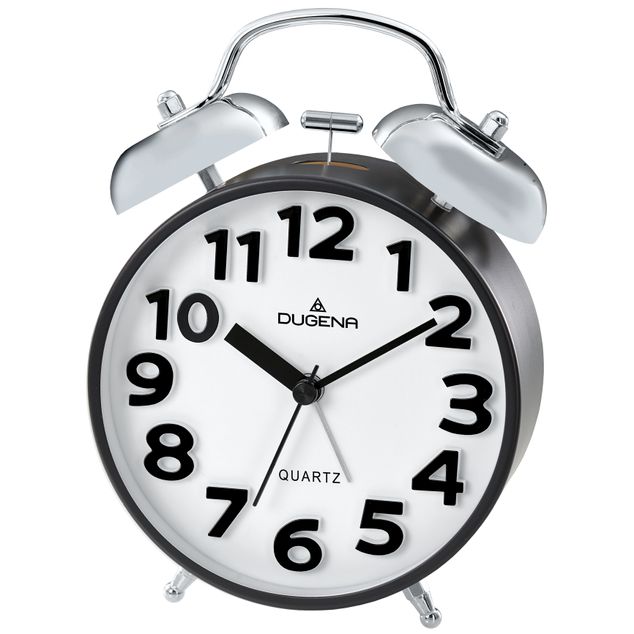 DUGENA Vekkerur /Ø11/Sweep/Bjelle alarm/Sort