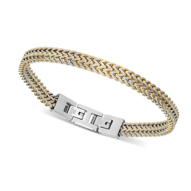 RB Bracelet Satined MAJOR II 7mm Steel/IPGold 20,5cm