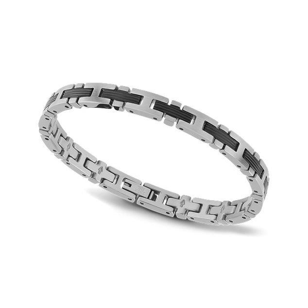 RB bracelet EMPREINTE 6mm bic IPblack/satined steel 20,5cm