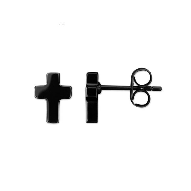RB Mystéres earrings 6x8mm IP black steel