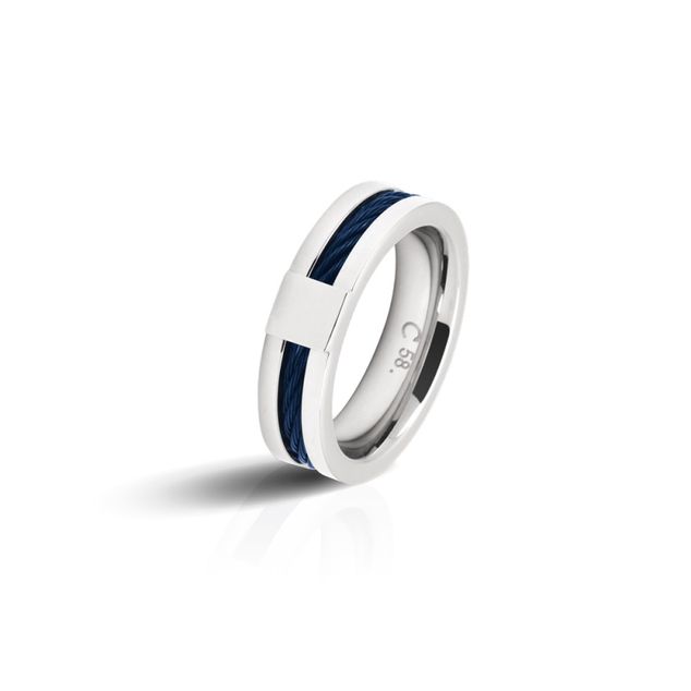 RB Ring Steel/Cable CABESTAN 6mm Bicolor IP Blue Ø66