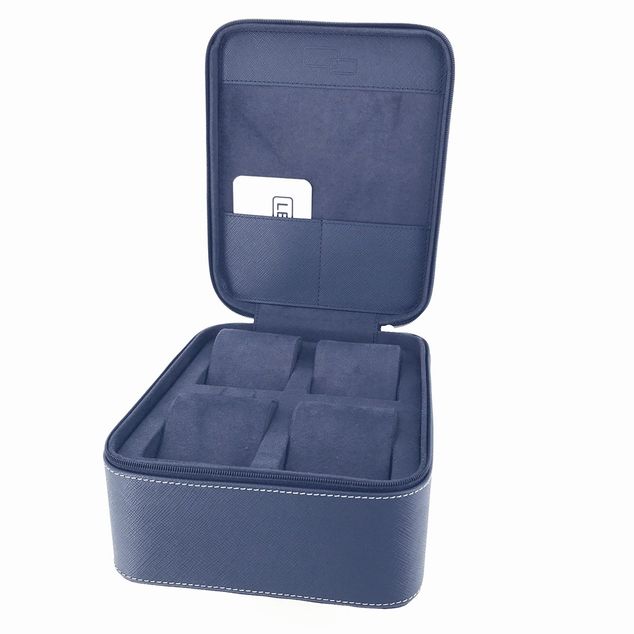 Leanschi 4 slot watch box/blue