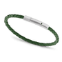 RB Bracelet DRIVER 3,5mm steel and green leather, 20,5cm
