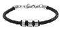* RB Bracelet MAJOR 4mm braided black leather-steel rafter 2