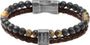 RB Bracelet KARMA 22mm braided brown leather strap, tige