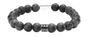RB Bracelet ZEN with Beads 8mm Dark grey labradorite  Knurle