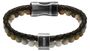 * RB Bracelet KARMA 22cm brown braided leather strap crazy