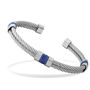 * RB Bangle CABESTAN 5mm Cable/Polished steel with Blue thre