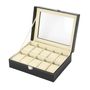 * WATCH CASE 10 SLOTS BLACK PU