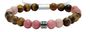 RB Bracelet ZEN with Beads 8mm Tiger eyes, Rhodochrosite