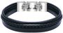 RB Bracelet STANFORD polished steel 3 navy flat, braided