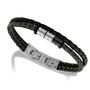 * RB Bracelet GENTLEMAN 8mm Khaki and Black braided leather