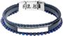RB Bracelet YALE Steel and 5mm blue flat leather 3mm blue